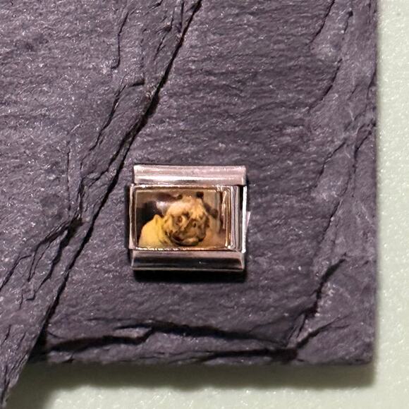 Pug Italian Charm Bracelet Link - Picture 1 of 1